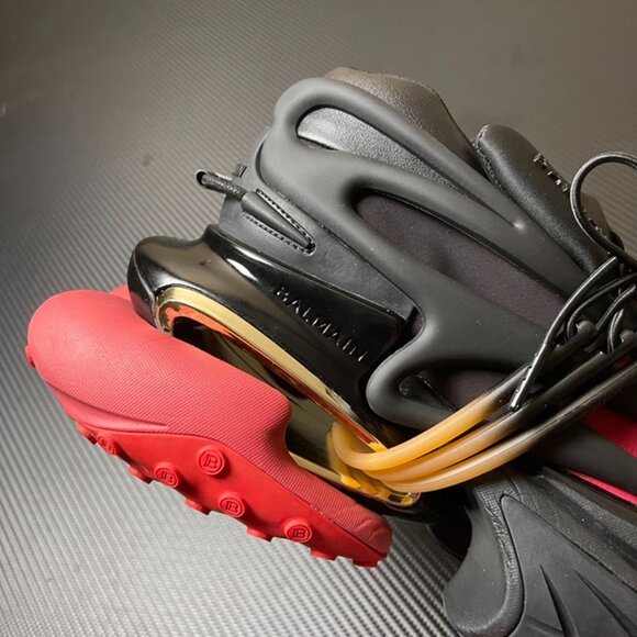 Balmain Low-Top Black And Red Unicorn Shoes - Picture 3 of 9